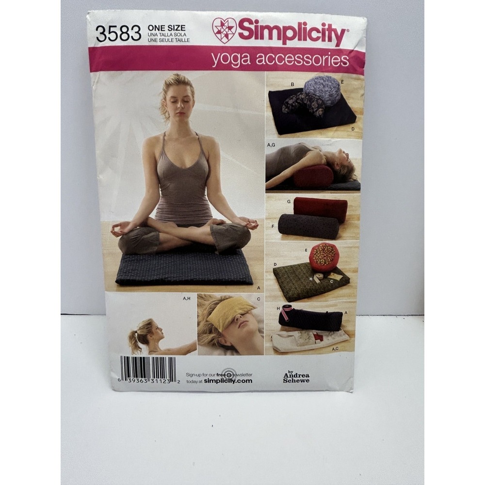 Simplicity 3583 Yoga Accessories Sewing Pattern ONE SIZE Meditation Cushion Eye